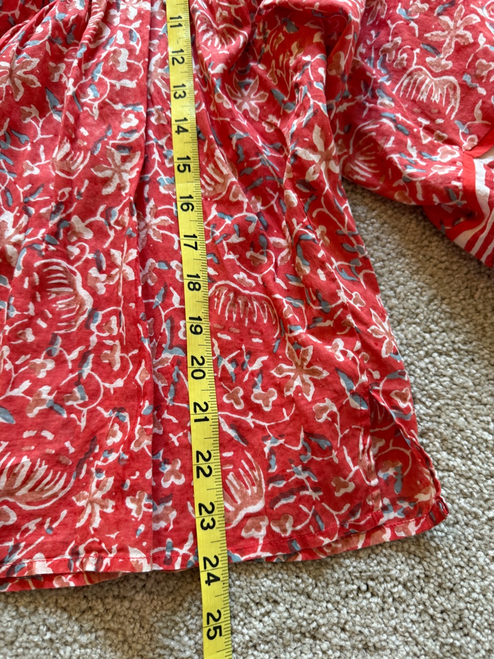 Cleobella Red Floral Ruffled Square-Yoke Blouse - Picture 6 of 7